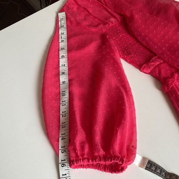 ASOS DESIGN textured pleated shirred midi dress in hot pink size 4 - Picture 16 of 16